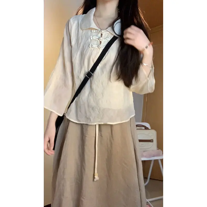 New Chinese Zen Tea Clothes Cheongsam Daily Improvement of Hanfu Literature