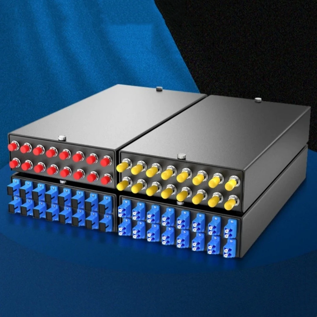 FC termination box 16 ports fully equiped with SC ST LC singlemode OM1 OM2 pigtails adapter optical cable fusion protection box