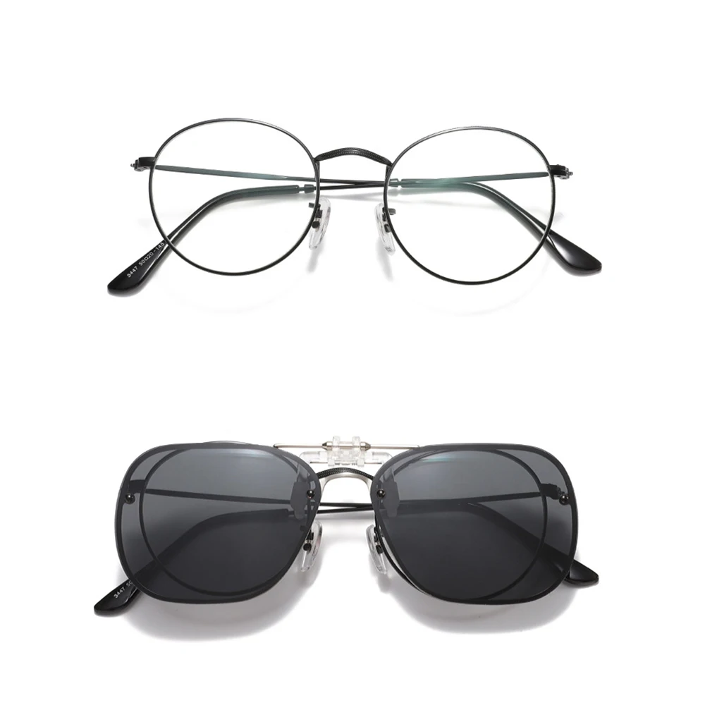 

Polarized Clip On Sunglasses for Women Men Frameless Filp Up Photochromic Sun Glasses Outdoor Driving UV400 Night Vision Shades