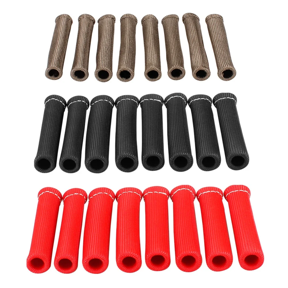 8개입 160MM 스파크 와이어 열 차단 슬리브 2500도 스파크 부트 보호 랩 6.3인치 자동차 엔진 액세서리
