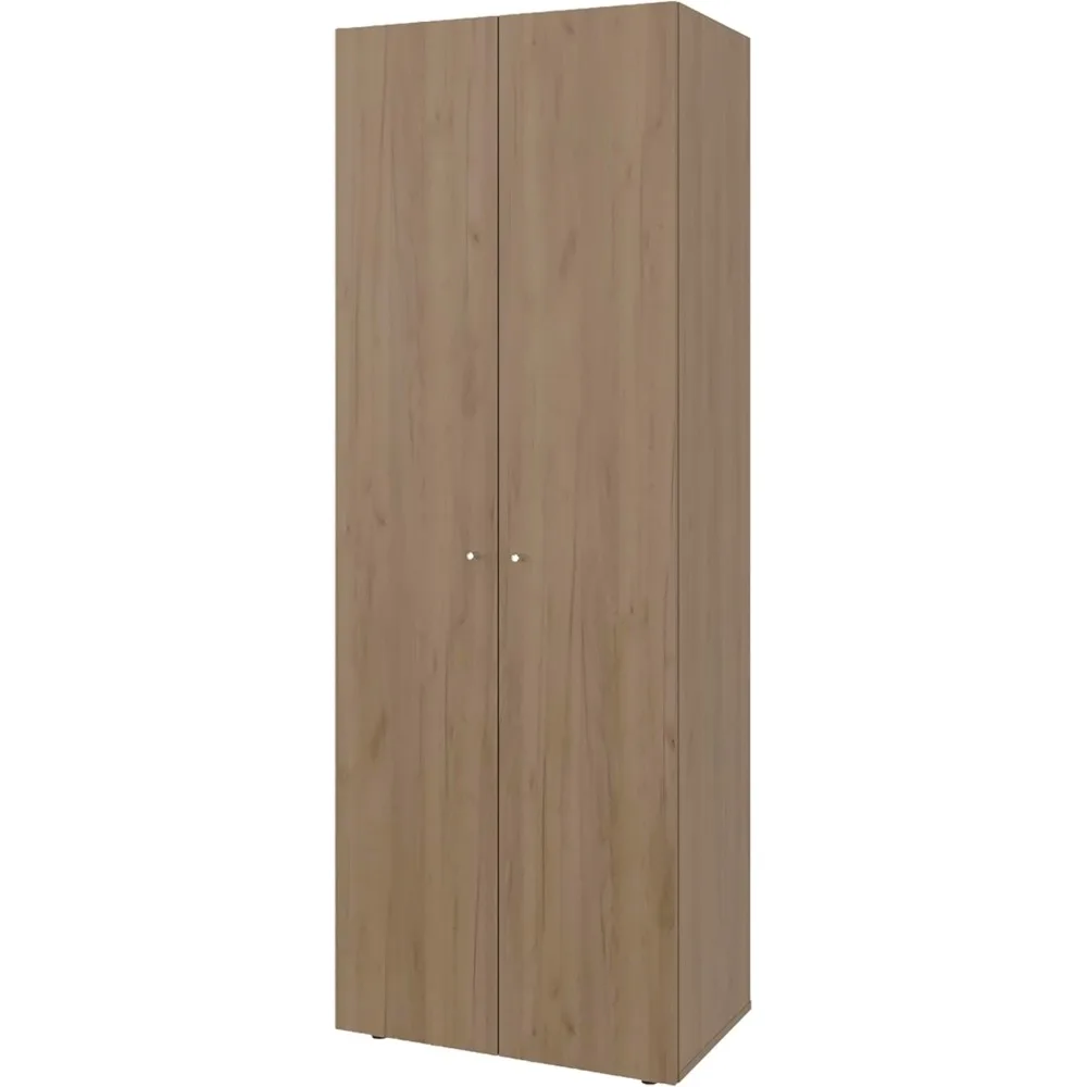 Armario moderno de madera de ingeniería con 2 puertas y 4 estantes - Gabinete de almacenamiento para dormitorio de roble natural y blanco para una vida organizada