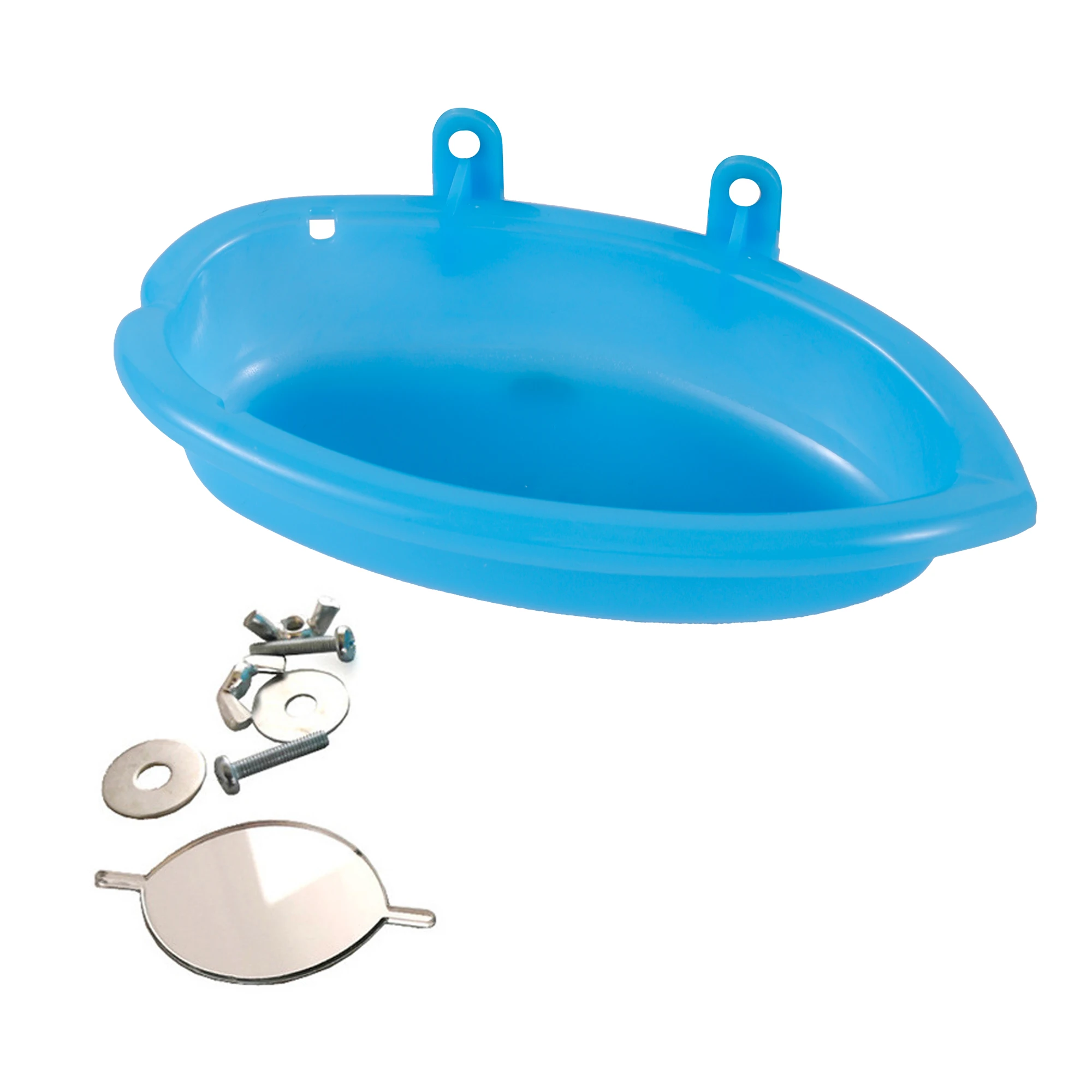 الببغاء صينية طعام متعددة الوظائف الإبداعية الأزرق معكوسة حوض الاستحمام قفص الحيوان الدائمة غسل صندوق دش ألعاب الطيور ألعاب تنظيف الحيوانات الأليفة