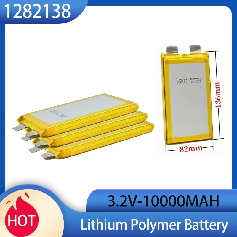 3.2V 10000mAh 1282138 Lifepo4 Lithium Iron Phosphate Battery High Quality Large Capacity Tablet PC DVD GPS Backup Battery