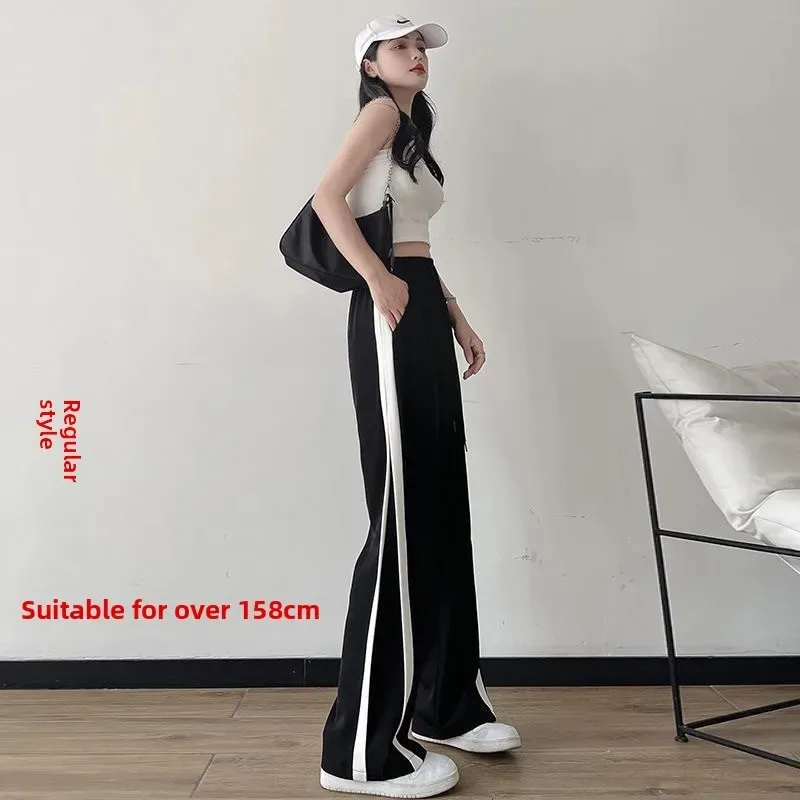 XIZOU Slimming Straight Leg Pants Women's Casual Spring Summer New Sle plus Size Loose Comfortable Student Sports Trousers