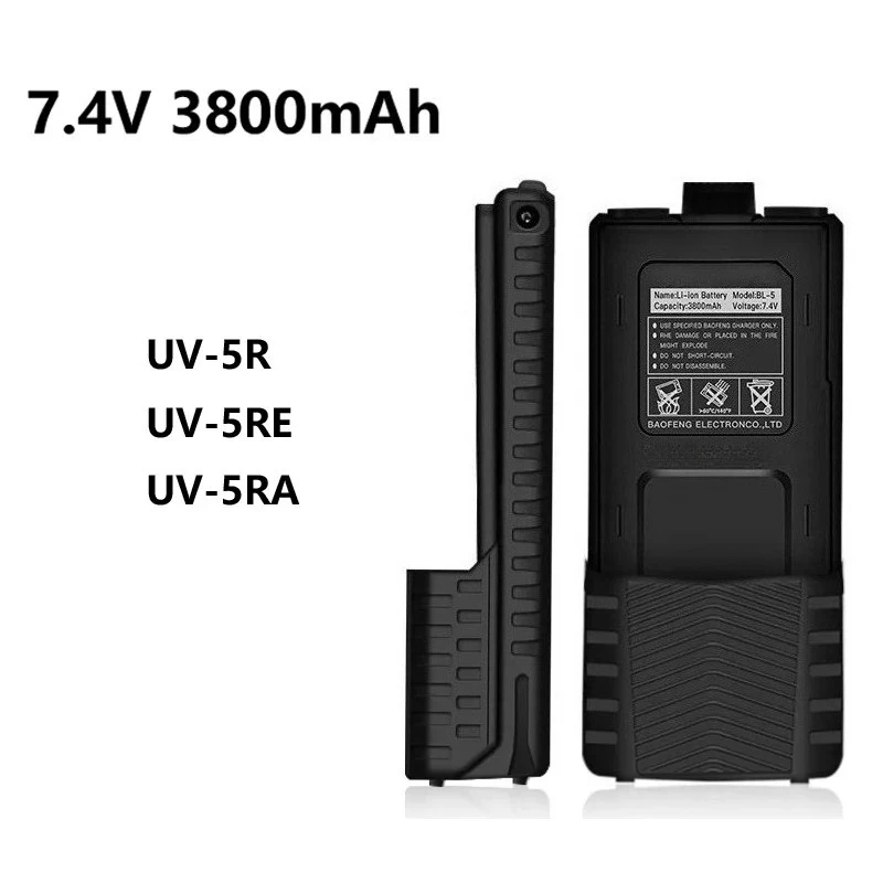

Compatible with BaoFeng UV-5R Plus 7.4V 3800mAh Rechargeable Battery UV5RE Radio Spare Accessories UV5RA Walkie Talkie Batteria