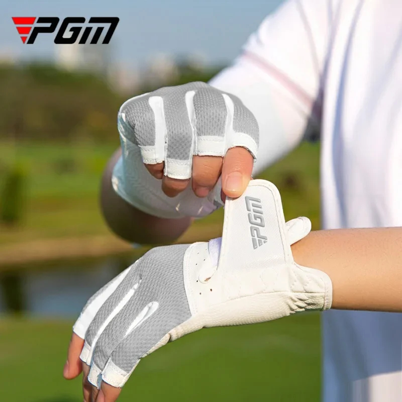 PGM 1 Pair Ladies Breathable Mesh Sports Mittens Fingerless Touch Screen Golf Gloves Women Left and Right Hand Sunscreen Gloves