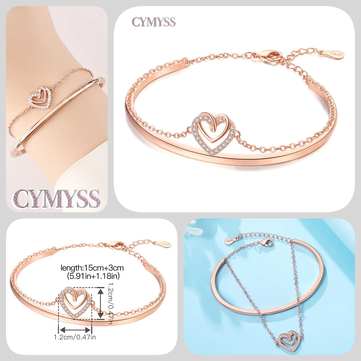 Zierliches Tennisarmband aus 925er Sterlingsilber mit Schmetterlingsanhänger und eingelegtem Zirkonia, edler Schmuck für Frauen, Hochzeits- und Geburtstagsgeschenk – Detail 23