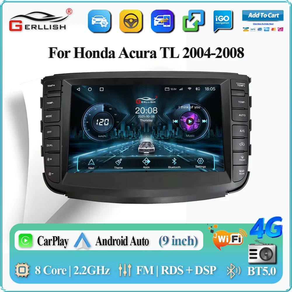 

Android Car Video System for Acura TL 2004-2008, Multimedia Navigation GPS, Video Autoradio Player, Monitor, Stereo, Auto