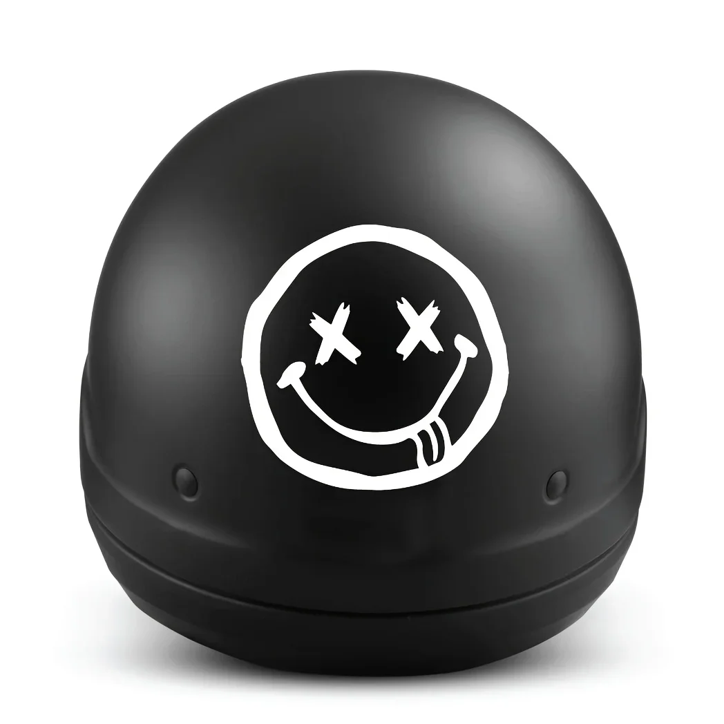 

1PC Playful Grin Face Self-Adhesive Decal (7cm/2.75inch) Black/White for Car & Device Create Customization