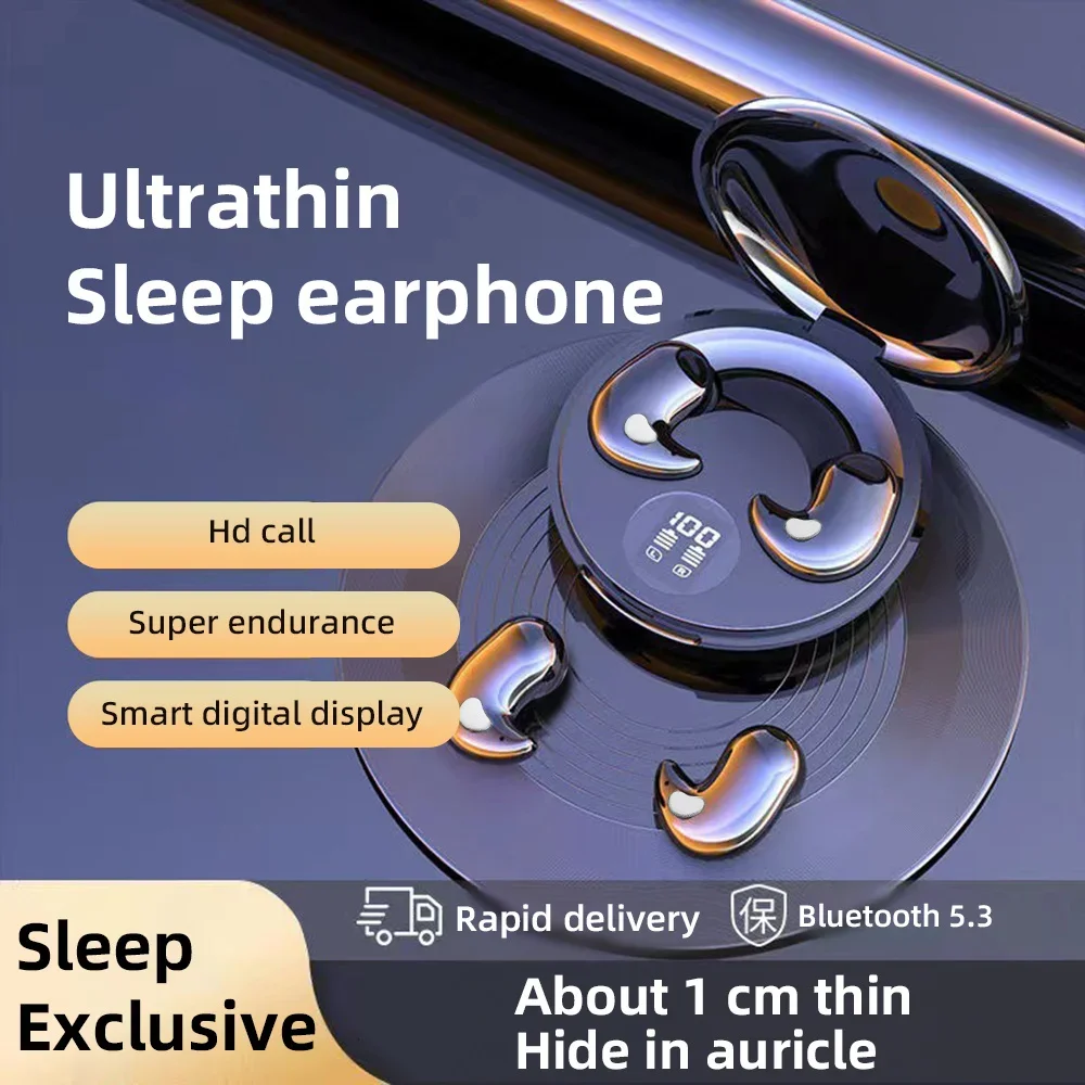 Wireless Sports Invisible Sleeping TWS Earphones Bluetooth Hidden Earbuds IPX7 Waterproof Noise Cancelling Headphones For Xiaomi
