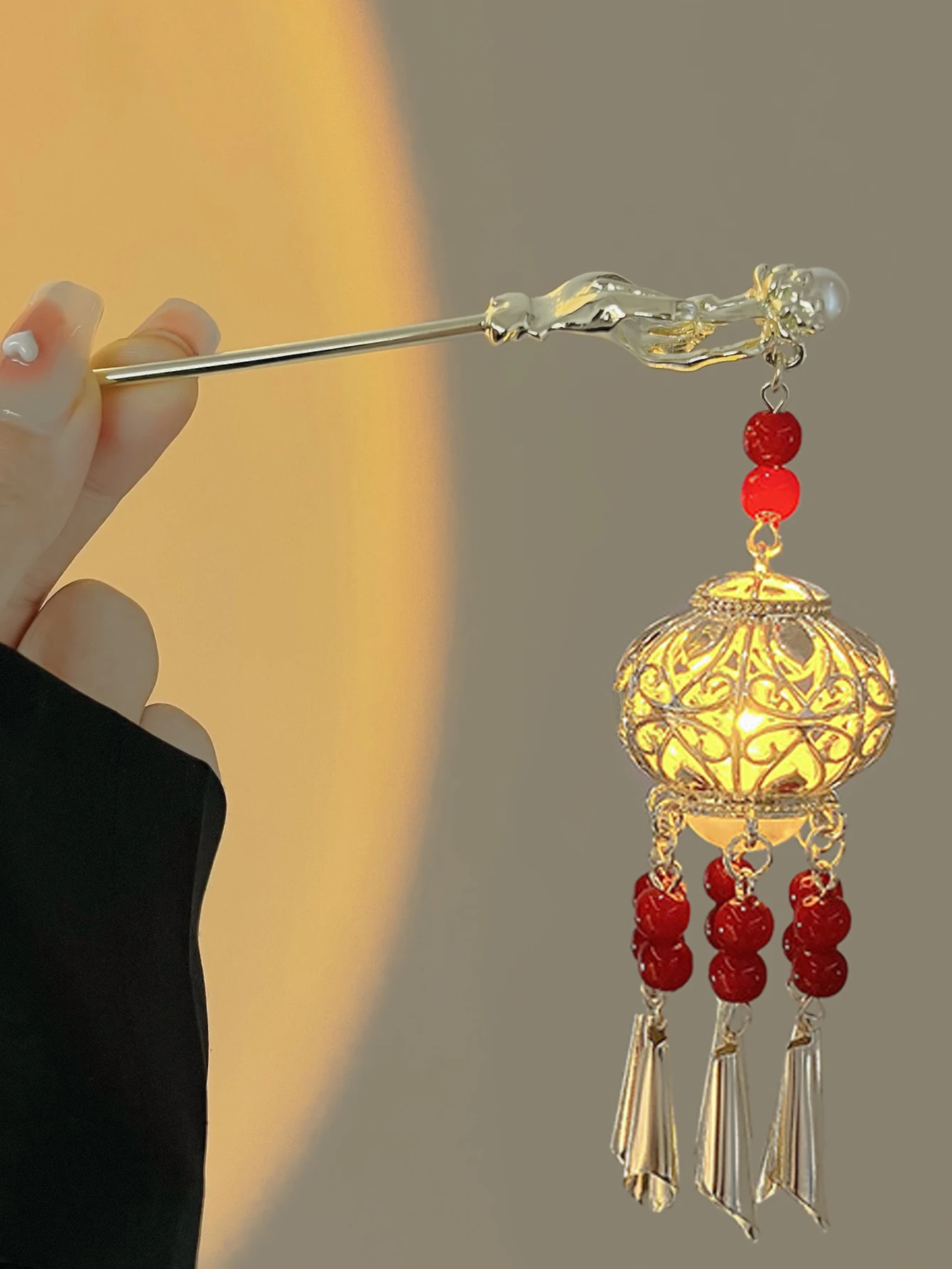 

1 шт. винтажные заколки для волос с кисточками в виде фонариков для женщин, аксессуары для волос