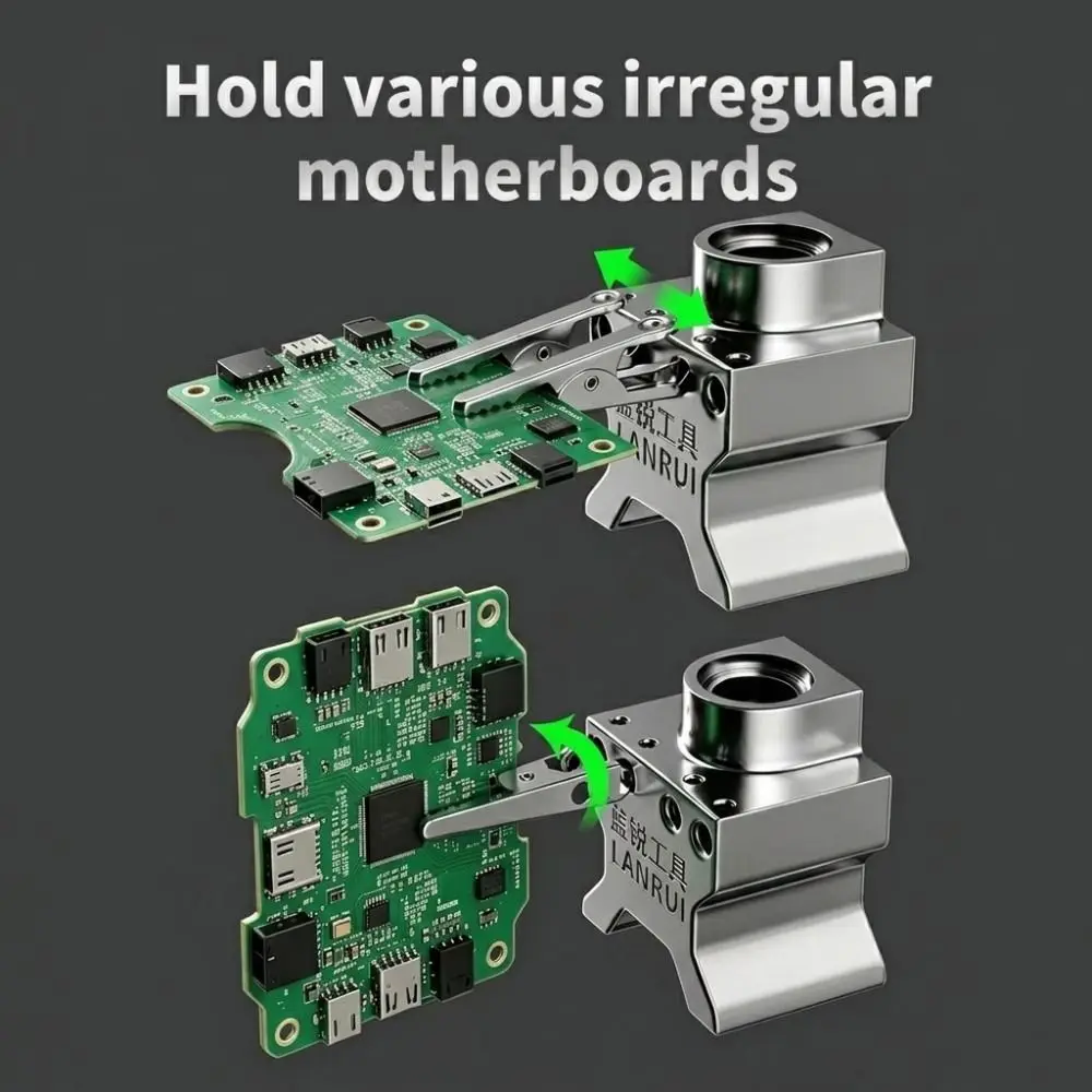 4 Holes Irregular Motherboards Soldering Clamps Adjustable Clips Tailinsert Plate Clipper PCB Clamp Magnetic Silver Repair Clamp
