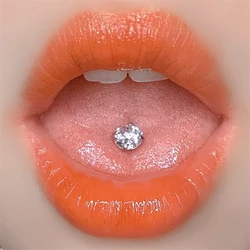 1PC Surgical Steel Bone Shape Heart Zircon Tongue Barbell Piercings Ball Tongue Barbell Rings Fashion Piercing Body Jewelry