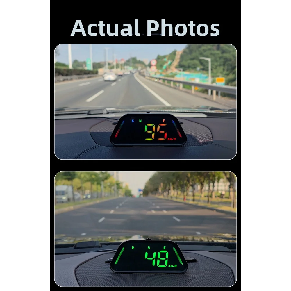 For Night Driving Car HUD Head Up Display Rotary Suction Cup Mount Anti-slip Pad Included Accurate for gps Speed Display