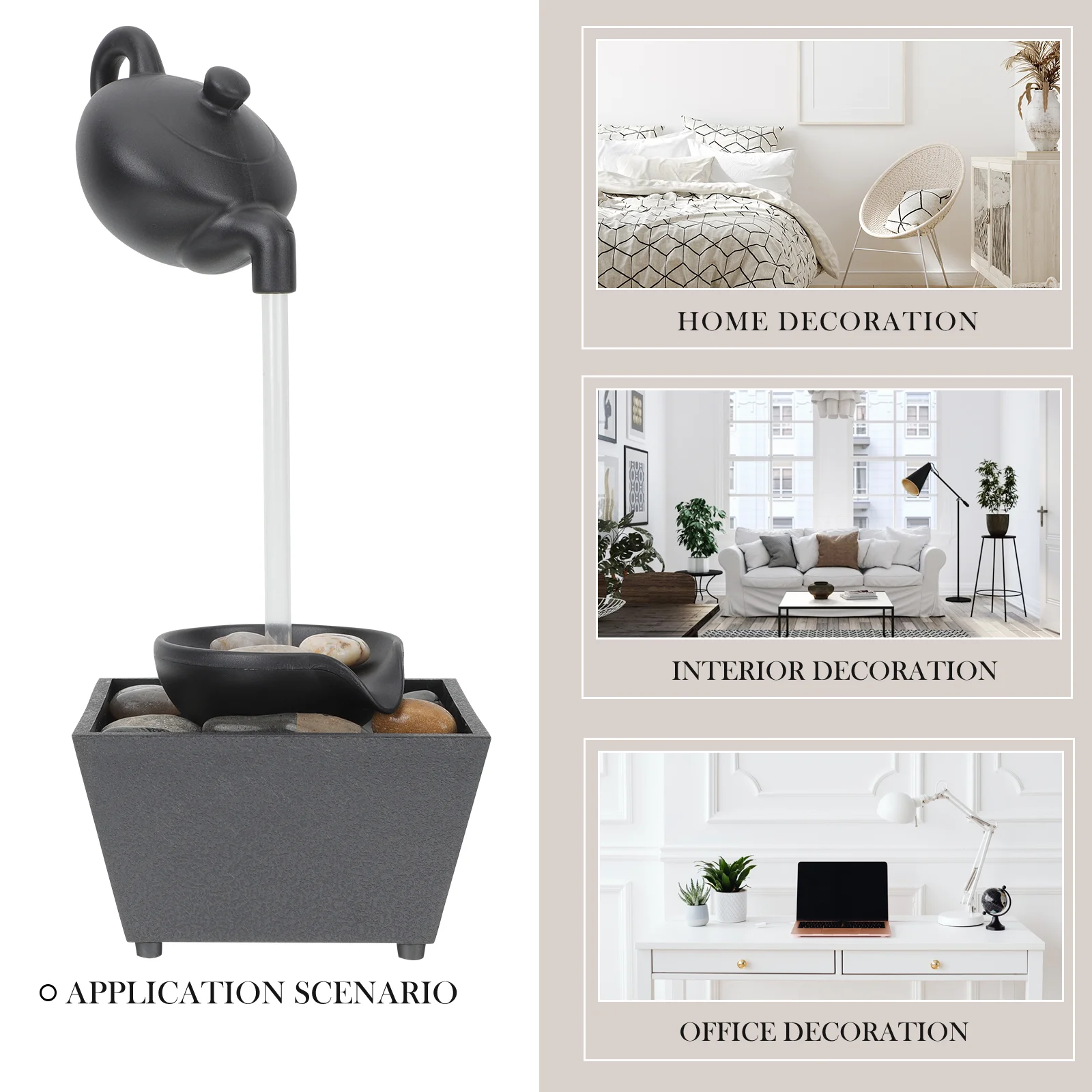 زخرفة مكتب بلاستيكي داخلي ، زينة طاولة ، زينة شلال الجري ، ديكور #2