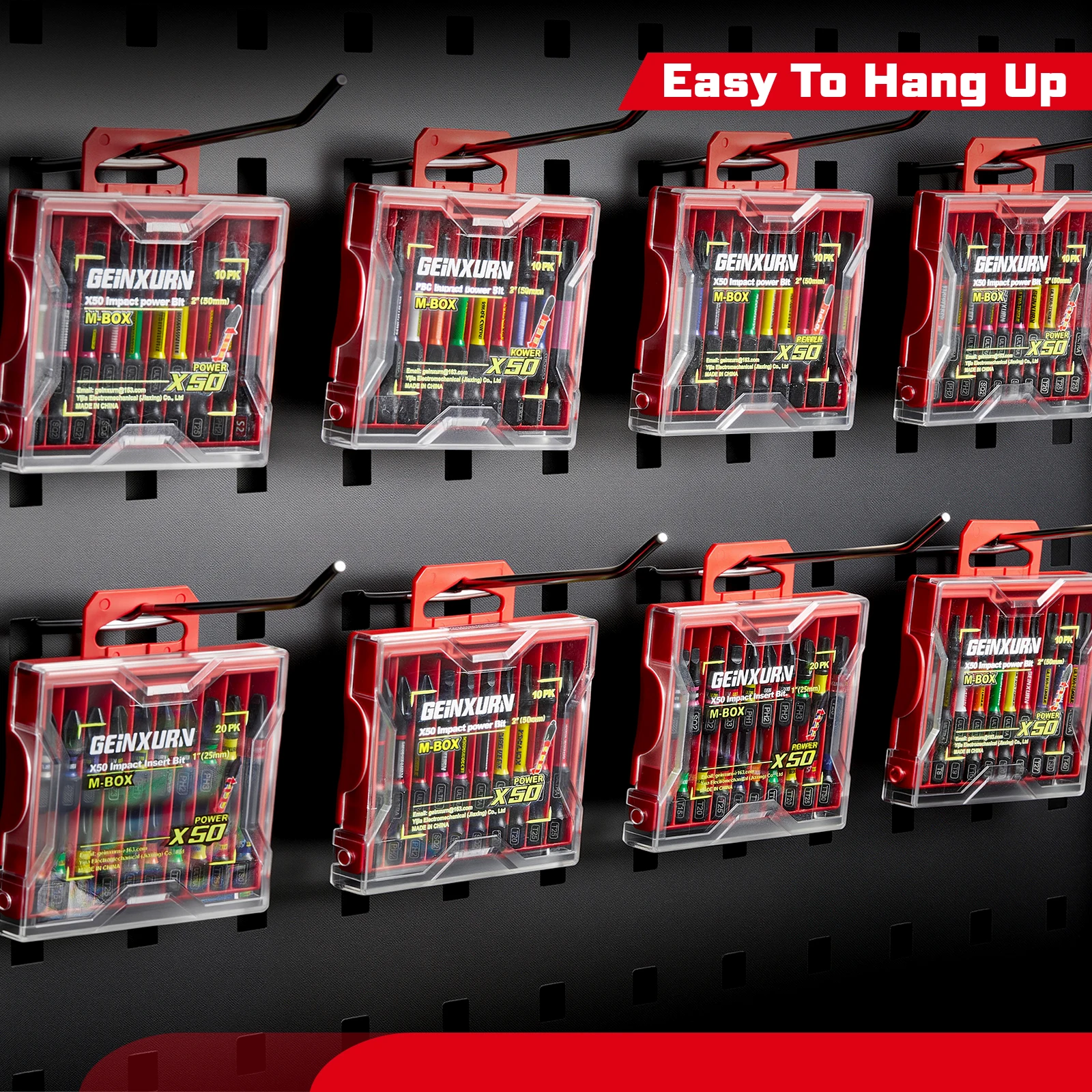 Geinxurn T7-T40 Impact Tough Magnetic Screwdriver Bit Set, PH2/SQ2 Power Bits, S2 Alloy Steel Bits with Storage M-Box