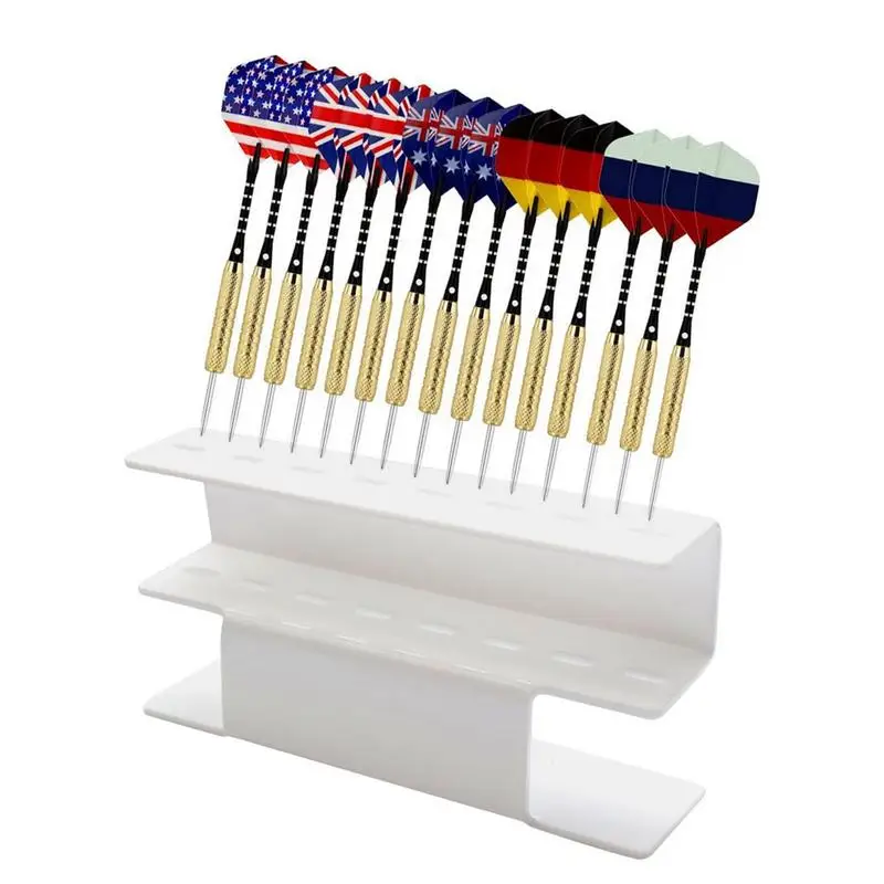 8 Darts Wall Display Rack Acrylic Dart Holder Non-slip Holds Up 17x4.5x7.3cm Home Darts Plastic Tip Set Darts storage box ﻿