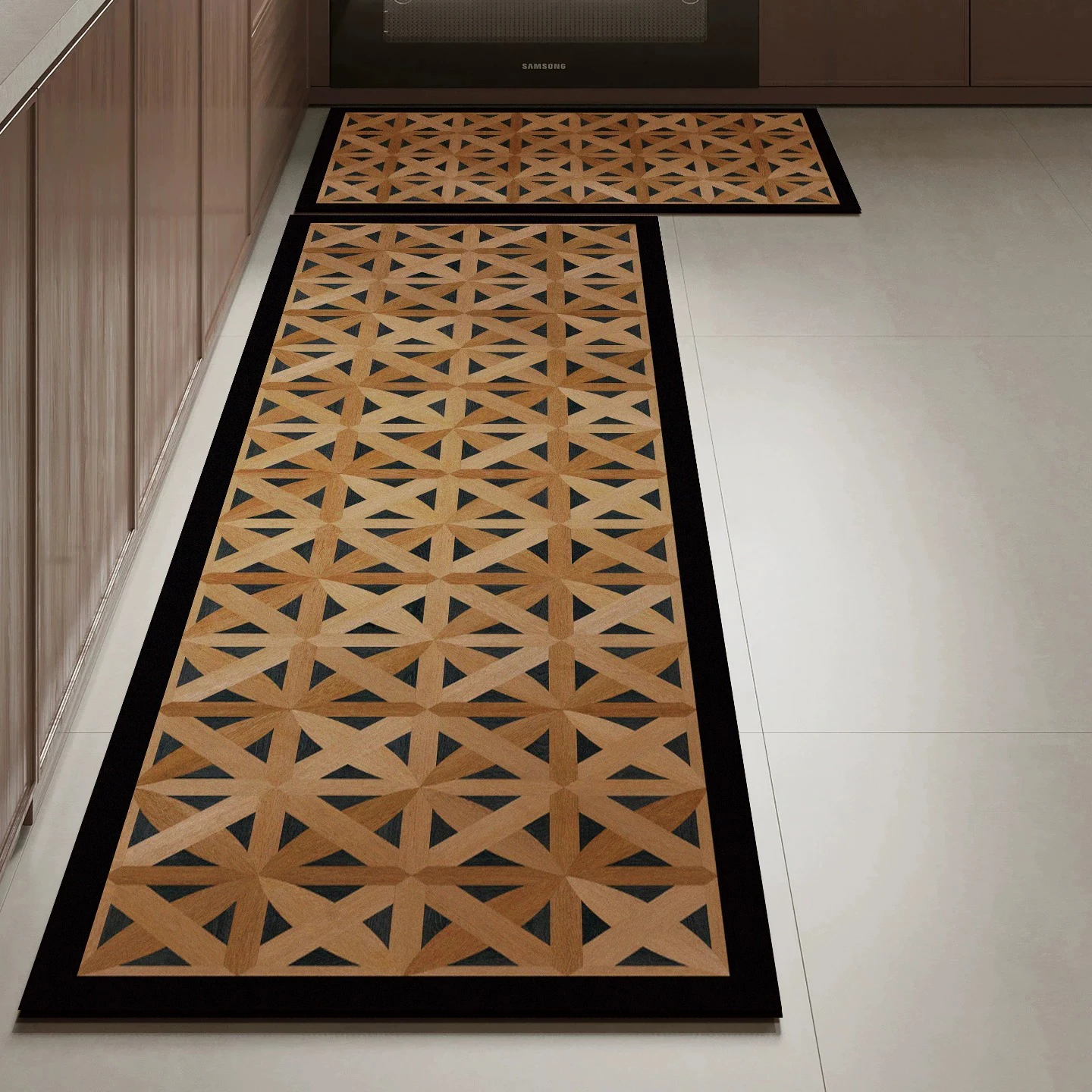 Wood Grain Kitchen Carpet Non-slip Long Strip Runner Rugs Stain-Resistant Washable Easy Clean PVC Mats Oil-proof Waterproof Rug