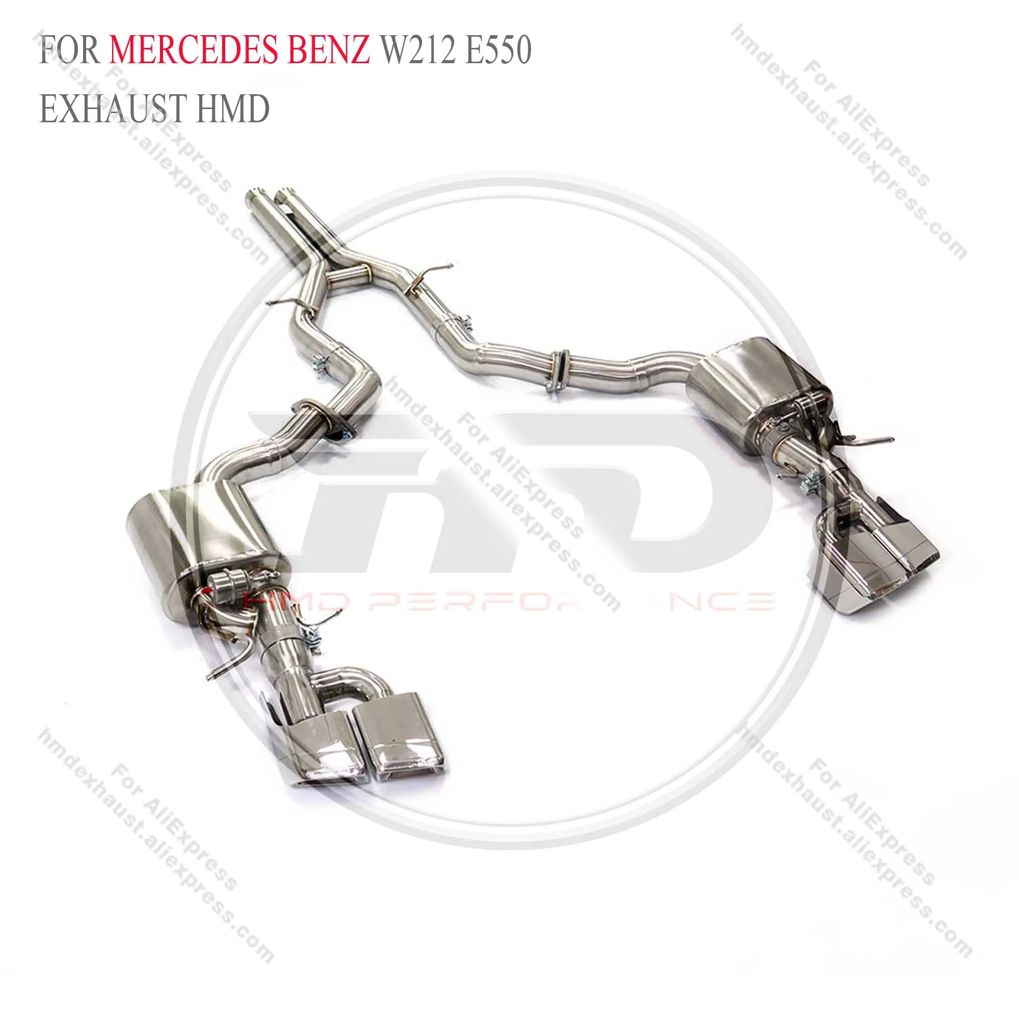 HMD Exhaust System Performance Catback Lossless installation for Mercedes benz W212 E550 with valve