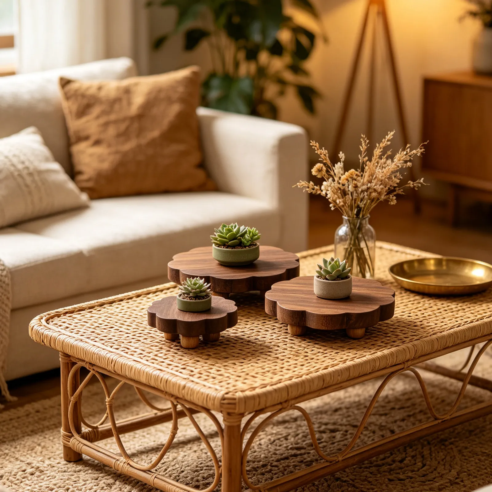 3Pcs Mini Wood Stool Plant Stand Rustic Wood Grain Small Indoor Flower Pot Display Stand for Desk Window Balcony Decor