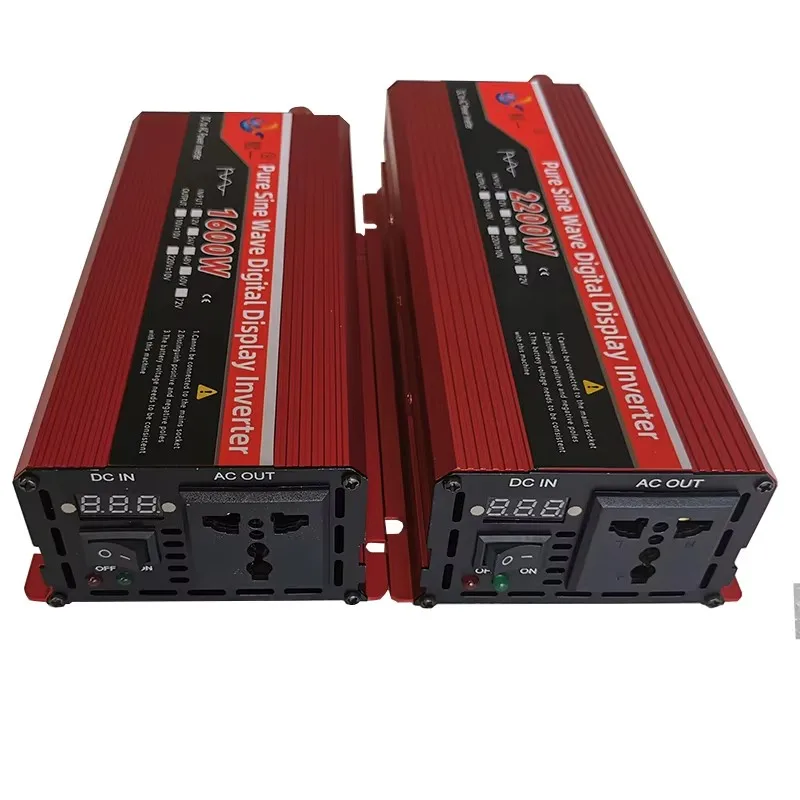 1600W 2200W Pure Sine Wave Power Inverter DC 12V 24V 48V 60V To AC 110V 220V Voltage 50Hz 60Hz Connector Car Inverte