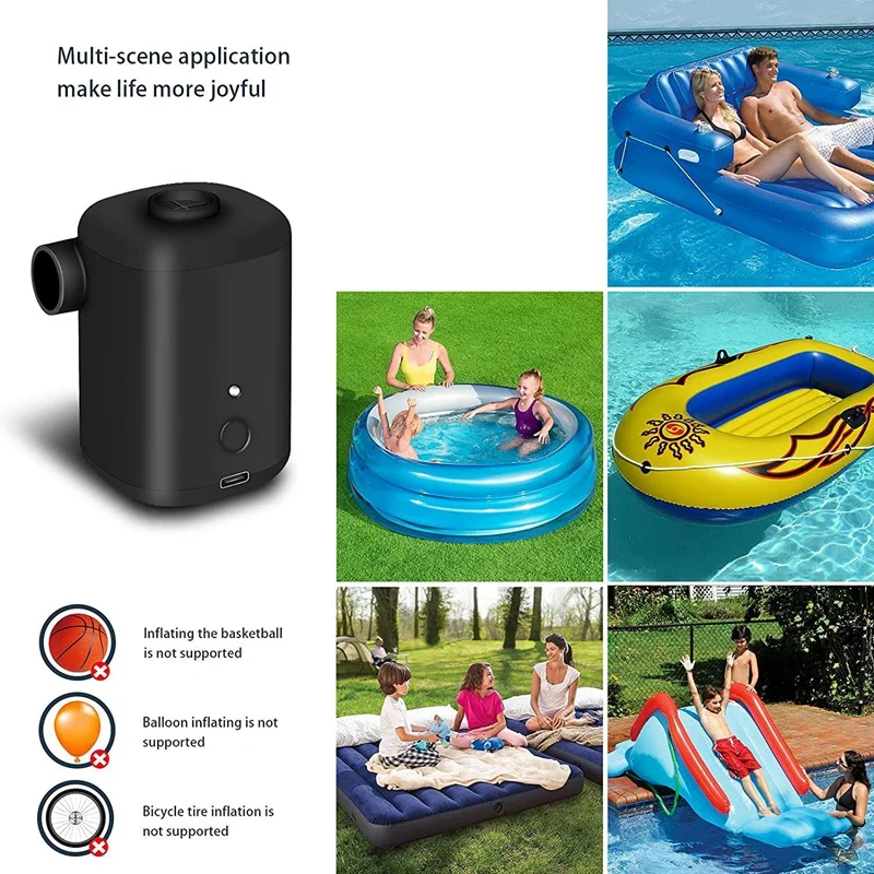 Electric Air Pump For Inflatables Portable Air Pump Rechargable Air Mattress Pump Inflator Deflator Pump For Pool Toys