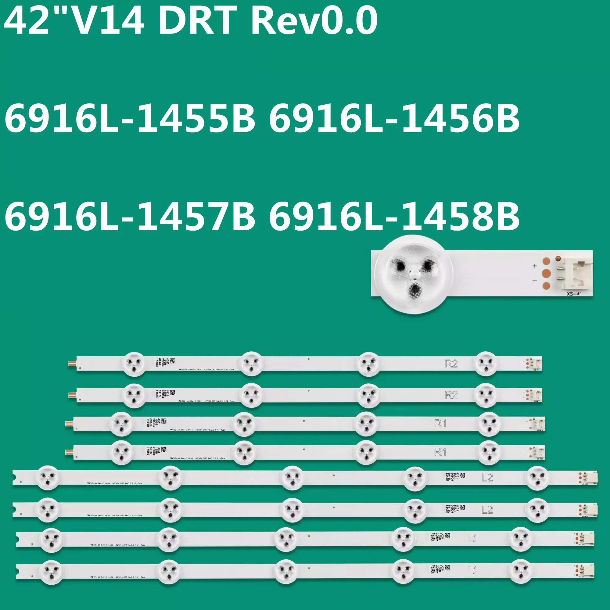 

LED Backlight Strip For 42LA6300 42PFK6309 42PFT5609 42PFT6309 42"V14 DRT Rev0.0 6916L-1455B 6916L-1456B 6916L-1457B 6916L-1458B