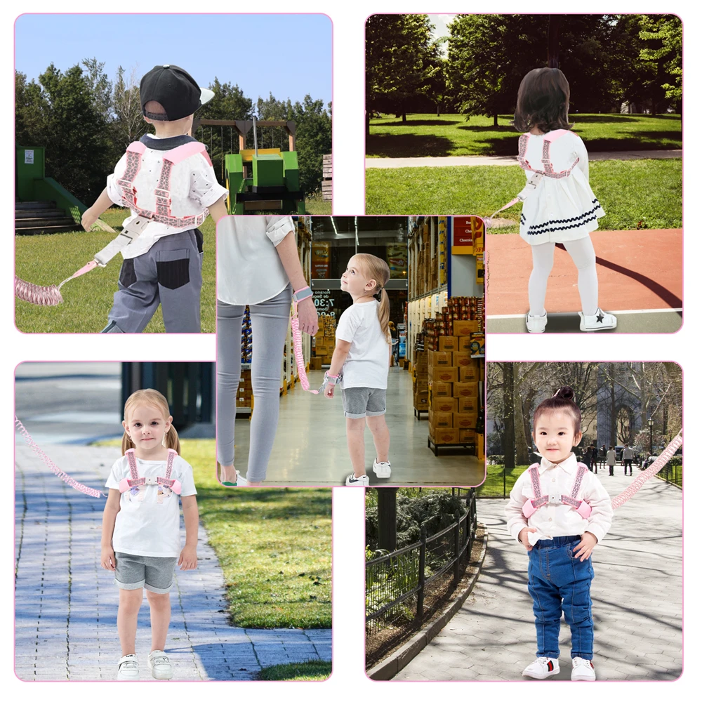 2M Toddler Leash Anti-Lost Wristband Reflective Harness Child Lock for Outdoor Kids Safety Anti Lost Wrist Link Strap Rope