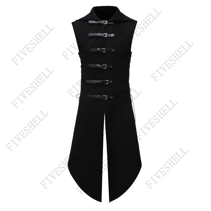 2024 Medieval Mens Sleeveless Costume Victorian Top Jacket Medieval Vintage Outfit Costume Halloween Cosplay Costume S-2XL