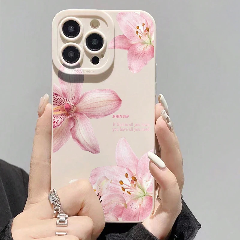 Blue Floral Painted Silicone Case For Samsung Galaxy S26 S25 S24 S23 Ultra S22 S21 Plus FE A36 A35 A34 A56 A55 A54 A53 5G Funda