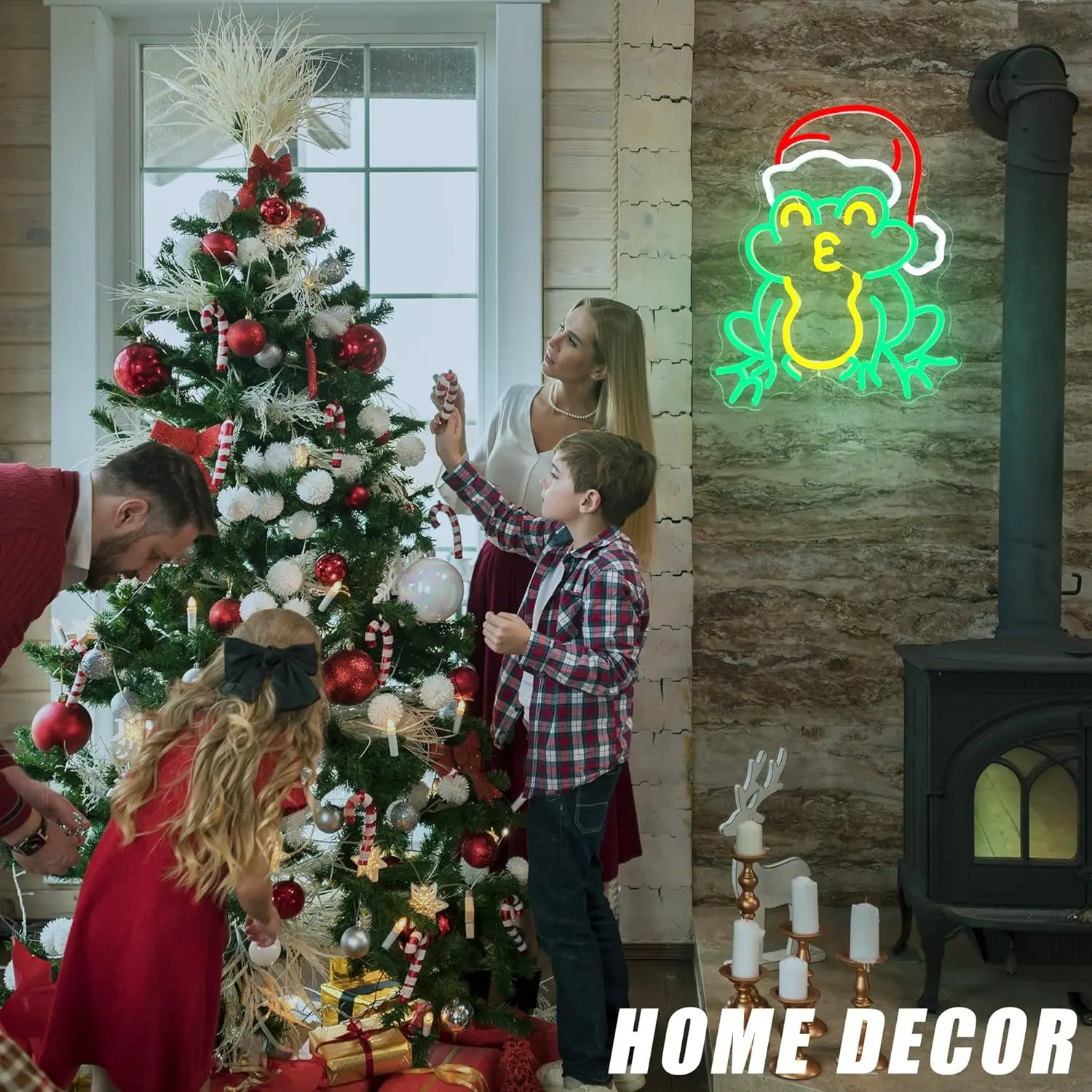 Рождественская лягушка Неоновая вывеска USB с регулируемой яркостью Светодиодный неоновый свет для вечеринки, бара, салона, клуба, новогодний домашний декор, Рождественская шляпа Санта-Клауса, свет, подарок