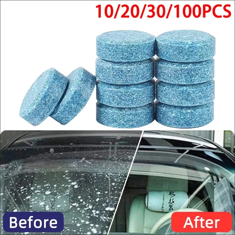 2/5//20/50pcs Glass Cleaner Practical Clean Effervescent Tablets Home Furnishing Car Use Strong Cleaning Solid Bath Of Glass