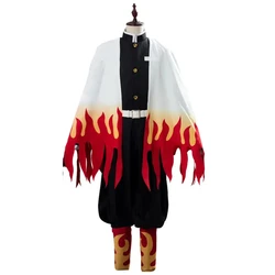 Rengoku Kyoujurou Fantasy Pruiken Outfits Anime Demon Cosplay Slayer Kostuum Vermomming Volwassen Mannen Halloween Party Rolepla