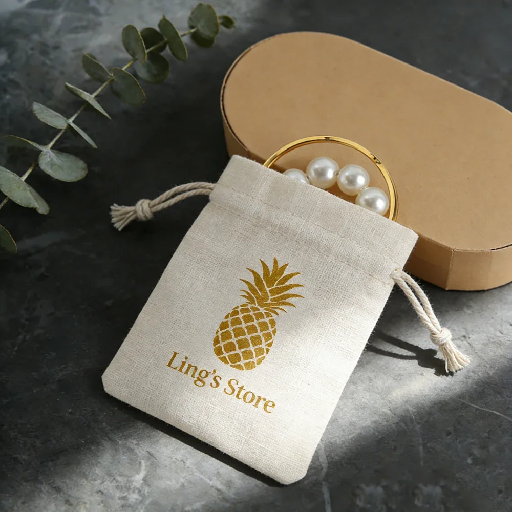 50pcs Trial Natural Jewelry Cotton Bag Eco Canvas Gift Pouch Wedding Favors Necklace Earrings Rings Bracelet Machine Organizer