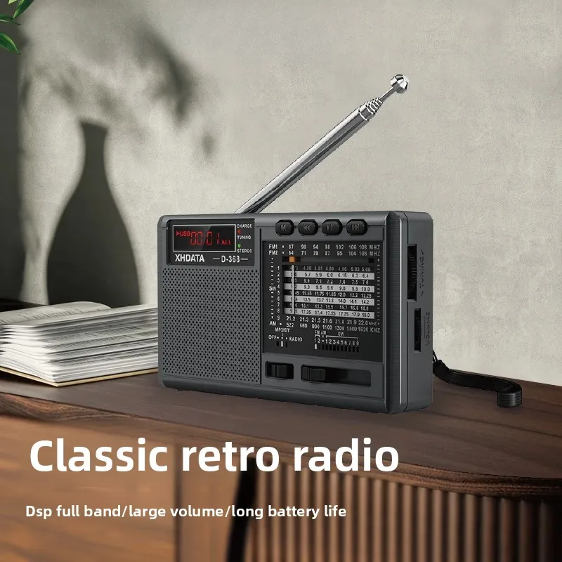 

Портативный многофункциональный радиоприемник D368 для пожилых людей с поддержкой Bluetooth