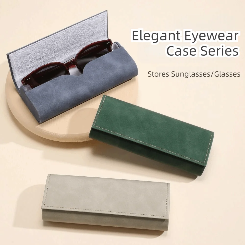 Leather Pu Glasses Case Anti-lost Dust-proof Eyewears Storage Box Large Capacity Eyewear Protector Case