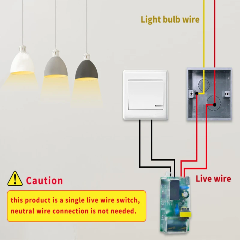 EWeLink WIFI Light Switch Module 180-240V DIY Single Fire Switch Modification Module No Neutral Wire Needed Alexa Google Home