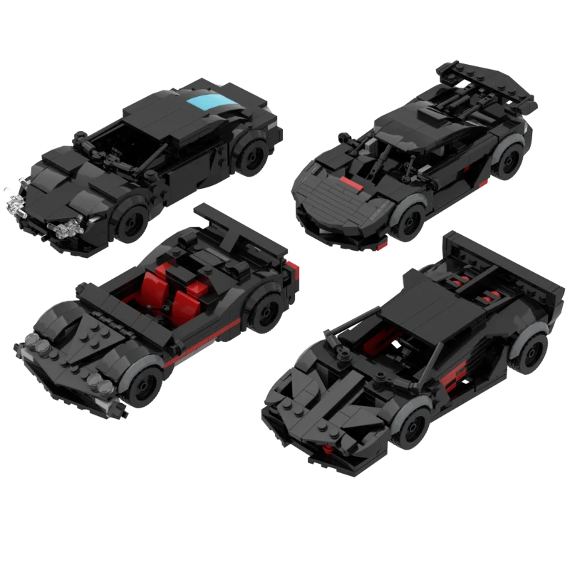 MOC 小型粒子 DIY レーシングスポーツカー教育用組み立てブロックおもちゃギフト組み立て（パーツパック/電子図面）