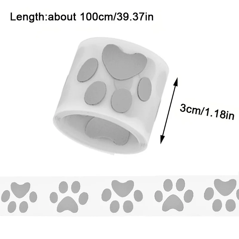 High-Visibility Silver Dog Paw Reflective Heat Transfer Film, for Non-Stretch Fabrics & Garment DIY Decorations