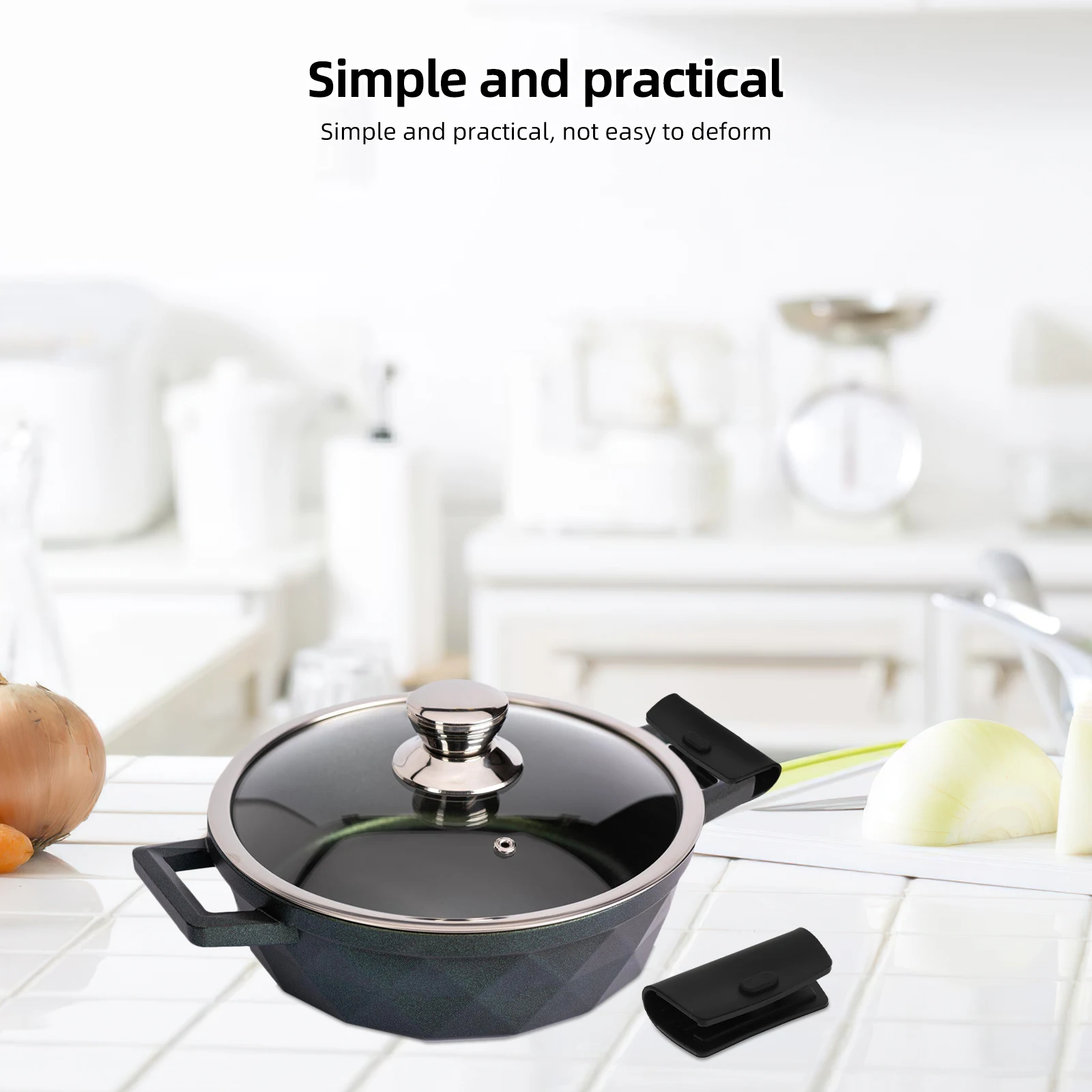 

2Pcs Silicone Pot Handle Covers Heat Resistant Anti Scalding Cast Iron Skillet Grips Dishwasher Safe Cooker Accessories Kitchen