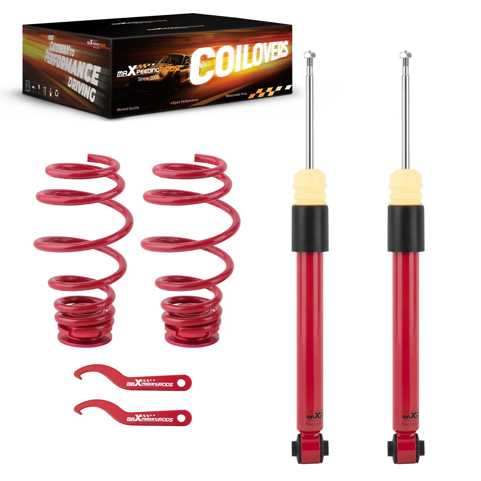 Rear Pair Coilovers Lowering Kit For VW MK5 Rabbit Jetta GTI 06-09 Adj. Height