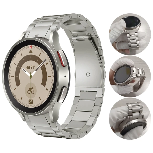 Cinturino in metallo per Samsung Galaxy Watch 5 Pro 45mm Watch5 44mm 40mm 4 Classic 46mm 42mm bracciale con cinturino in acciaio senza fessure grigio titanio AliExpress