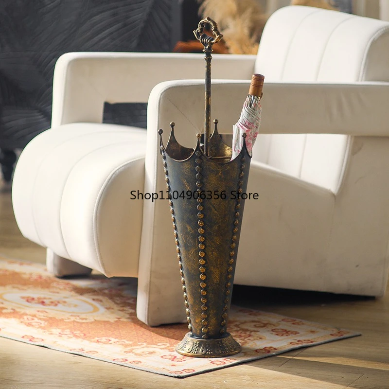 

for American retro entryway umbrella storage bucket iron art old shop door umbrella bucket store rain gear storage crafts