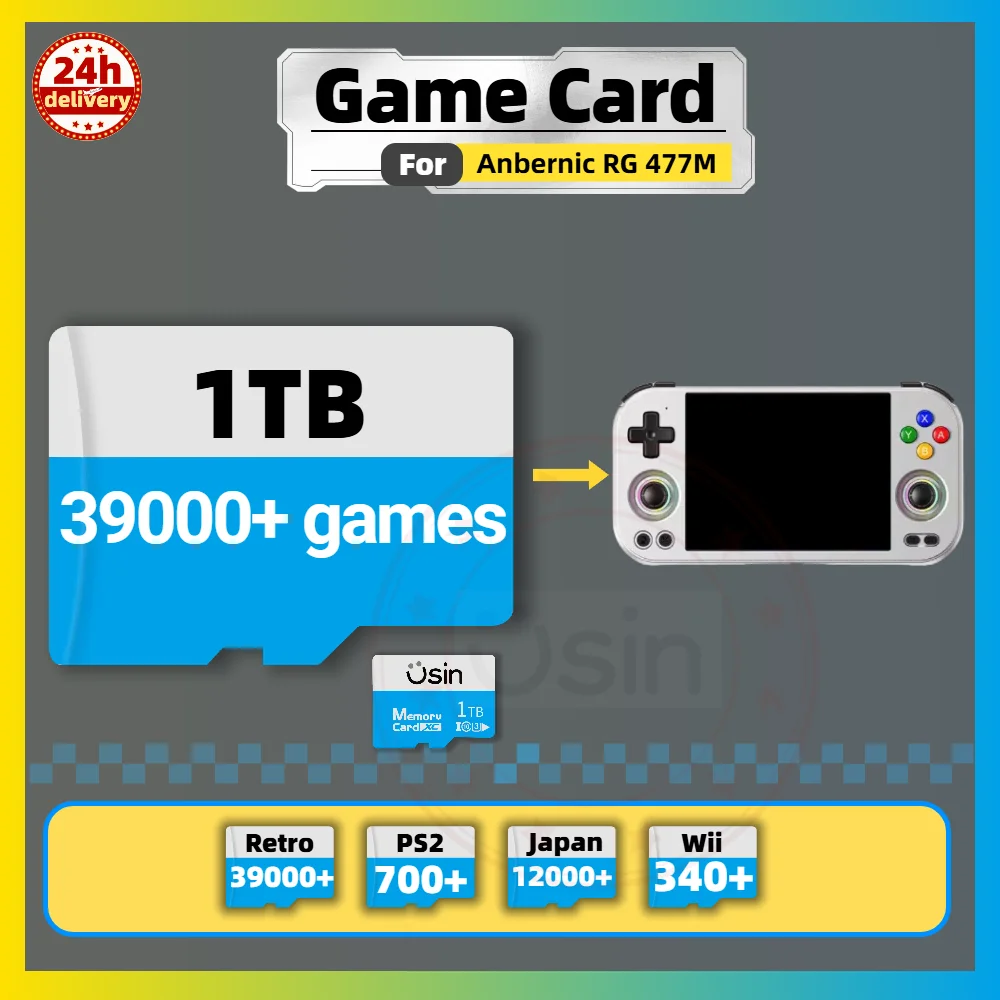 

Игровая SD-карта для Anbernic RG477M RG 477M Игровая консоль Память TF Ретро Игры Портативная портативная игровая Plug&play 1 ТБ 512G 256G