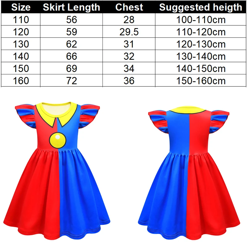 The Amazing Digital Circus Pomni Kids Cosplay Costume Girls Princess Dresses Children Halloween Cartoon Summer girls Dress 2024