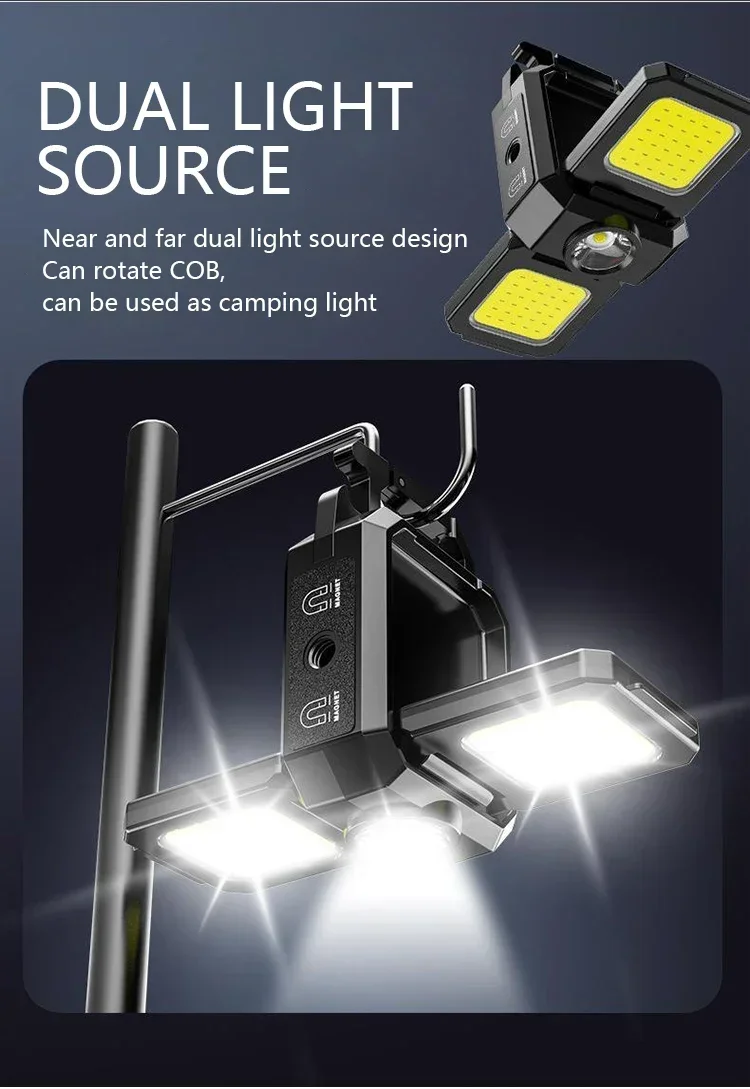 Карманный рабочий фонарик XPE, светодиодный мини-брелок с COB матрицей, 1000 люмен, USB-перезаряжаемый фонарик, водонепроницаемость IPX4, для активного отдыха, кемпинга, походов