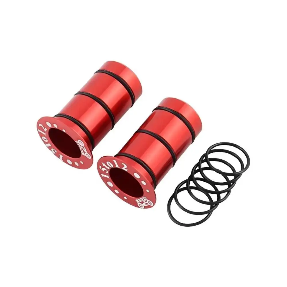 2Pcs 15mm To 12mm Bike Hub Thru Axle Adapter with Spare Sealing Ring Aluminum Alloy Thru Axle Side Cover Adapter Colorful Stable