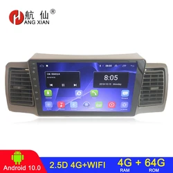 Radio con bluetooth para coche, reproductor Multimedia con Android, 4 + 64, 2 din, estéreo, salida de ventilación, para Toyota Corolla E130, E120, 2000 - 2004