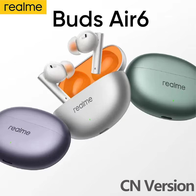  realme Buds Air 6 Global Version Wireless Earphone 50dB Active Noise Cancellation Bluetooth 5.3 Up to 40Hours Battery Life 