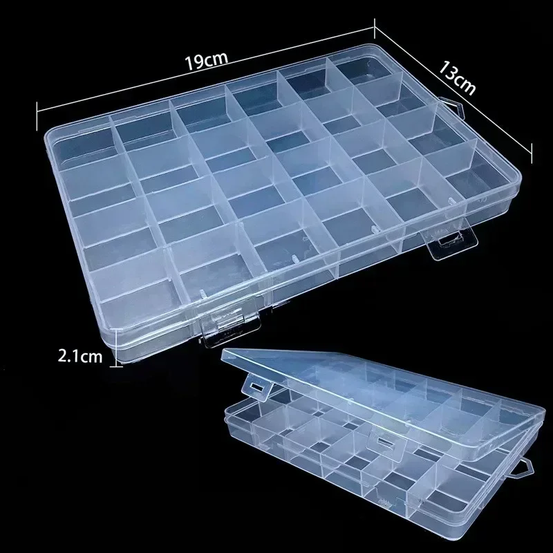 Transparent Plastic Storage Box for Beads and Earrings